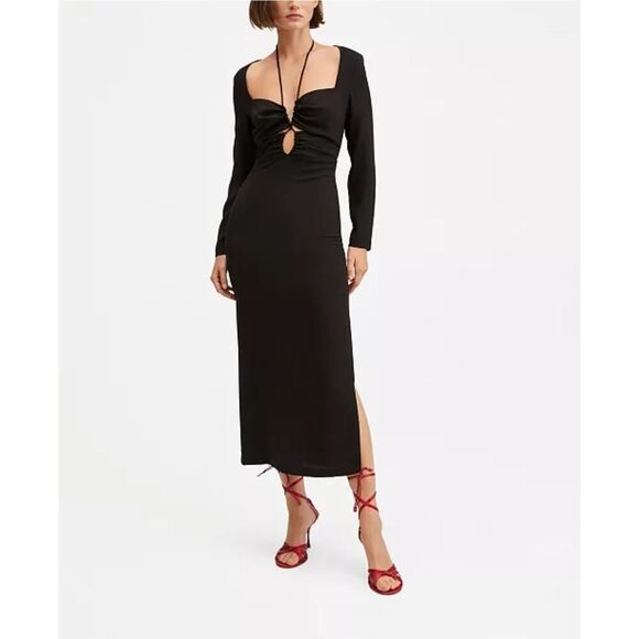 NWT Mango Cut-Out Detail Midi Dress Size XL - Picture 1 of 6